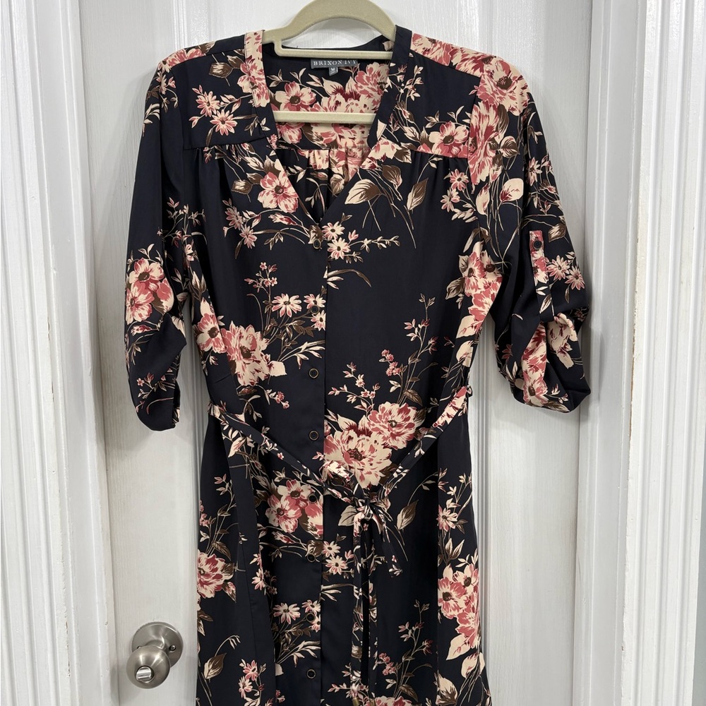 Brixon Ivy Navy and Pink Floral Dress
